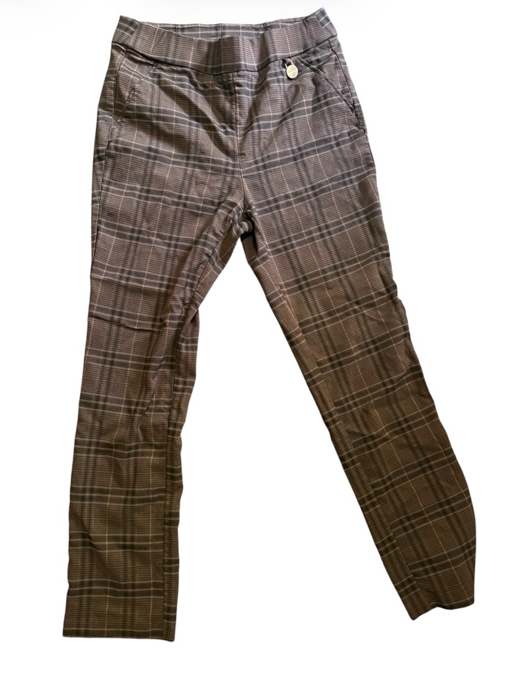 Women’s Work Office Brown Plaid Dress Pants